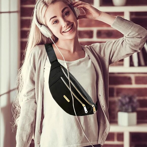 Fanny Pack Waist Pack - Waterproof Sling Crossbody Bag for Running Sports Travel - Picture 7 of 7